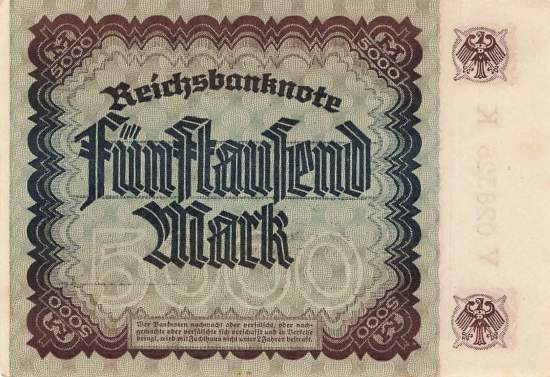 5000 Mark  ro.80c K 1922 AU